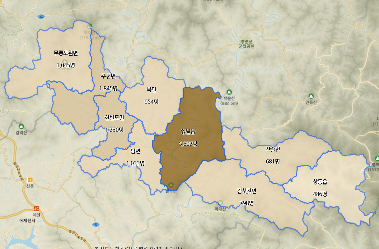 영월군 고령 인구현황 이미지